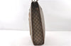 Authentic GUCCI Web Sherry Line Shoulder Tote Bag GG PVC Leather Brown 0906G