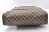 Authentic GUCCI Web Sherry Line Shoulder Tote Bag GG PVC Leather Brown 0906G