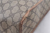 Authentic GUCCI Web Sherry Line Shoulder Tote Bag GG PVC Leather Brown 0906G