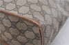 Authentic GUCCI Web Sherry Line Shoulder Tote Bag GG PVC Leather Brown 0906G