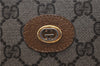 Authentic GUCCI Web Sherry Line Shoulder Tote Bag GG PVC Leather Brown 0906G