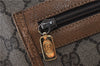 Authentic GUCCI Web Sherry Line Shoulder Tote Bag GG PVC Leather Brown 0906G