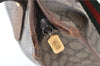 Authentic GUCCI Web Sherry Line Shoulder Tote Bag GG PVC Leather Brown 0906G