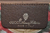 Authentic GUCCI Web Sherry Line Shoulder Tote Bag GG PVC Leather Brown 0906G