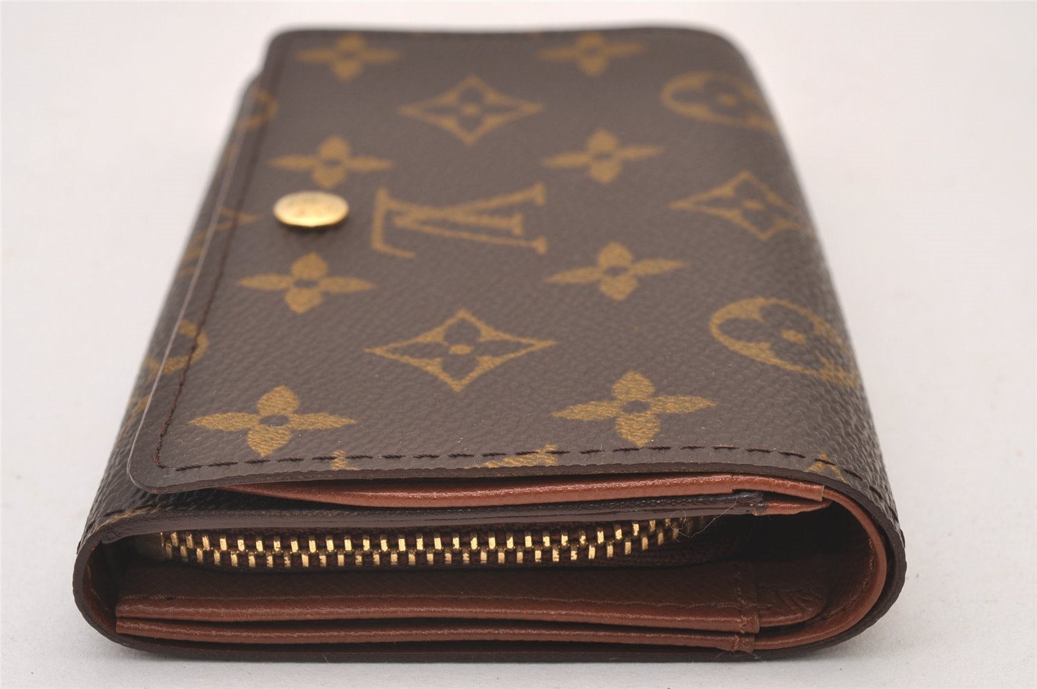 Auth Louis Vuitton Monogram Porte Monnaie Billets Tresor Wallet M61730 LV 0906I