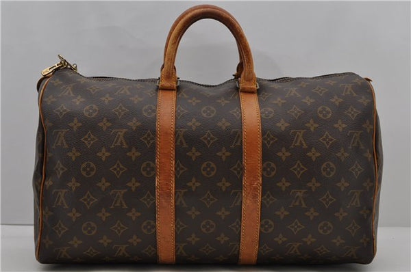 Authentic Louis Vuitton Monogram Keepall 45 Boston Bag M41428 LV 0907D