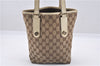 Authentic GUCCI Charmy Shoulder Tote Bag GG Canvas Leather 153361 Brown 0908G