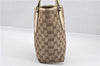 Authentic GUCCI Charmy Shoulder Tote Bag GG Canvas Leather 153361 Brown 0908G