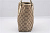 Authentic GUCCI Charmy Shoulder Tote Bag GG Canvas Leather 153361 Brown 0908G
