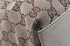 Authentic GUCCI Charmy Shoulder Tote Bag GG Canvas Leather 153361 Brown 0908G