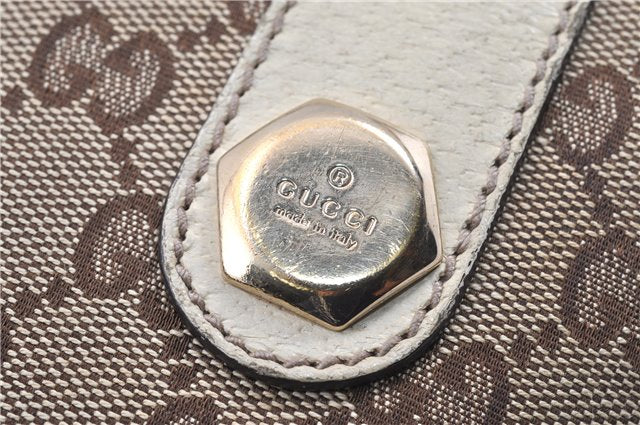 Authentic GUCCI Charmy Shoulder Tote Bag GG Canvas Leather 153361 Brown 0908G