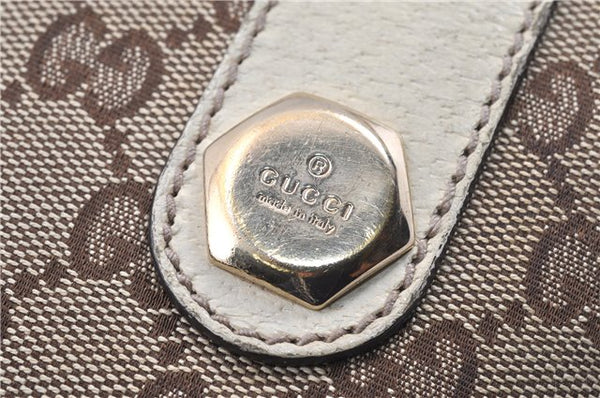 Authentic GUCCI Charmy Shoulder Tote Bag GG Canvas Leather 153361 Brown 0908G