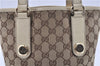 Authentic GUCCI Charmy Shoulder Tote Bag GG Canvas Leather 153361 Brown 0908G