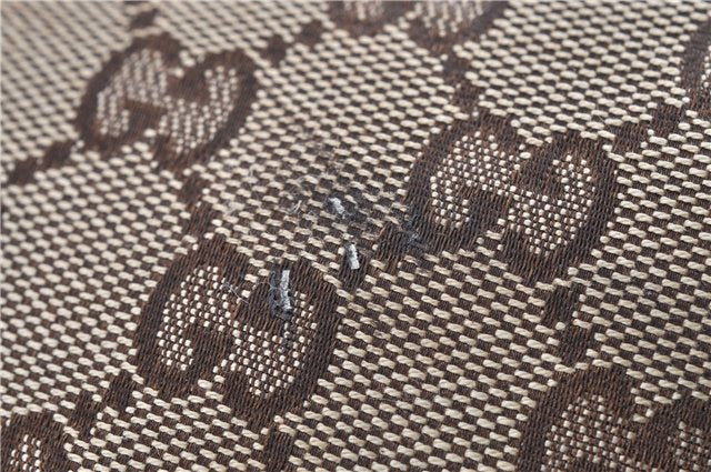 Authentic GUCCI Charmy Shoulder Tote Bag GG Canvas Leather 153361 Brown 0908G