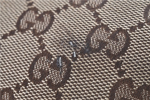 Authentic GUCCI Charmy Shoulder Tote Bag GG Canvas Leather 153361 Brown 0908G