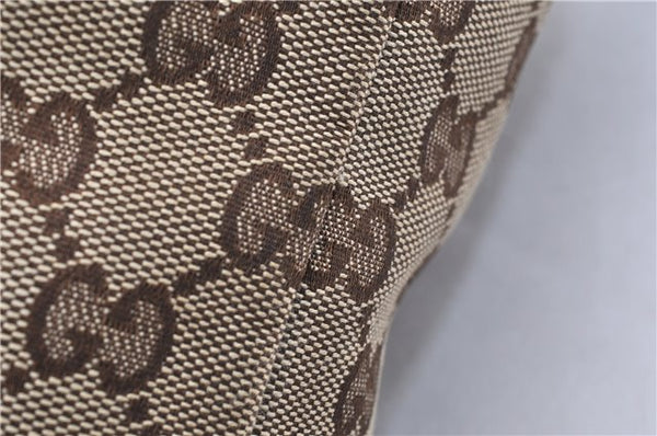 Authentic GUCCI Charmy Shoulder Tote Bag GG Canvas Leather 153361 Brown 0908G