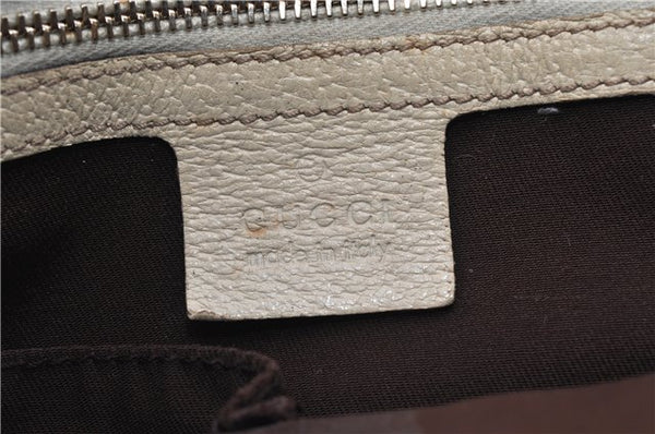 Authentic GUCCI Charmy Shoulder Tote Bag GG Canvas Leather 153361 Brown 0908G