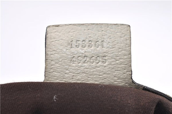 Authentic GUCCI Charmy Shoulder Tote Bag GG Canvas Leather 153361 Brown 0908G