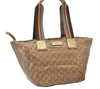 Authentic GUCCI GG Crystal Shoulder Tote Bag PVC Leather 131230 Gold Junk 0909G
