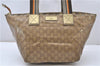 Authentic GUCCI GG Crystal Shoulder Tote Bag PVC Leather 131230 Gold Junk 0909G