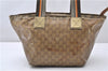 Authentic GUCCI GG Crystal Shoulder Tote Bag PVC Leather 131230 Gold Junk 0909G