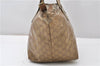 Authentic GUCCI GG Crystal Shoulder Tote Bag PVC Leather 131230 Gold Junk 0909G