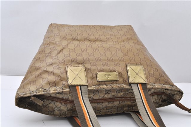 Authentic GUCCI GG Crystal Shoulder Tote Bag PVC Leather 131230 Gold Junk 0909G