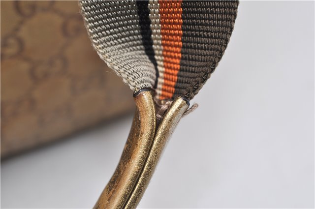 Authentic GUCCI GG Crystal Shoulder Tote Bag PVC Leather 131230 Gold Junk 0909G