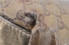 Authentic GUCCI GG Crystal Shoulder Tote Bag PVC Leather 131230 Gold Junk 0909G