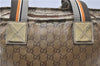 Authentic GUCCI GG Crystal Shoulder Tote Bag PVC Leather 131230 Gold Junk 0909G