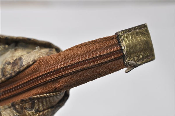 Authentic GUCCI GG Crystal Shoulder Tote Bag PVC Leather 131230 Gold Junk 0909G