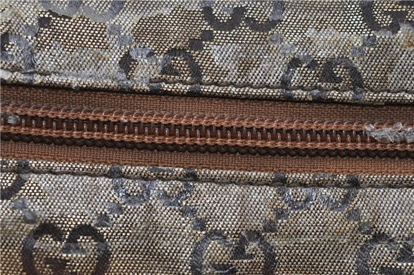 Authentic GUCCI GG Crystal Shoulder Tote Bag PVC Leather 131230 Gold Junk 0909G