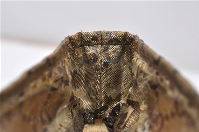 Authentic GUCCI GG Crystal Shoulder Tote Bag PVC Leather 131230 Gold Junk 0909G