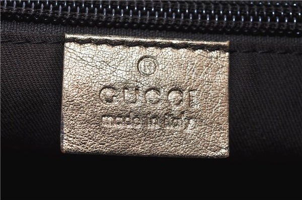 Authentic GUCCI GG Crystal Shoulder Tote Bag PVC Leather 131230 Gold Junk 0909G