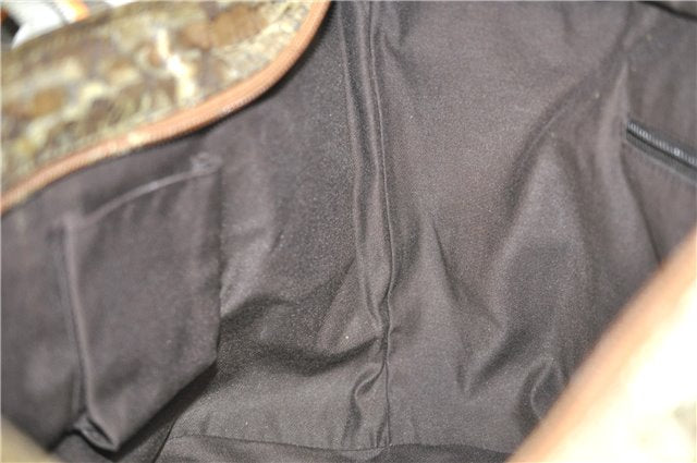 Authentic GUCCI GG Crystal Shoulder Tote Bag PVC Leather 131230 Gold Junk 0909G