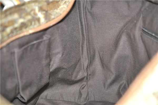 Authentic GUCCI GG Crystal Shoulder Tote Bag PVC Leather 131230 Gold Junk 0909G