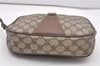 Authentic GUCCI Web Sherry Line Clutch Hand Bag Purse GG PVC Leather Brown 0911G