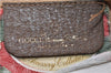 Authentic GUCCI Web Sherry Line Clutch Hand Bag Purse GG PVC Leather Brown 0911G