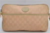 Authentic GUCCI Vintage 2Way Shoulder Clutch Bag GG Canvas Leather Pink 0912G