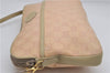 Authentic GUCCI Vintage 2Way Shoulder Clutch Bag GG Canvas Leather Pink 0912G