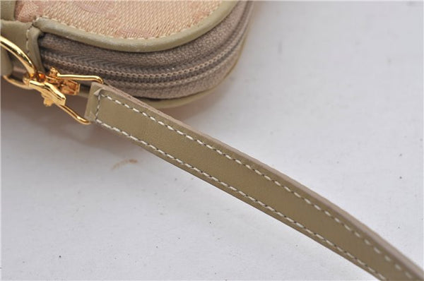 Authentic GUCCI Vintage 2Way Shoulder Clutch Bag GG Canvas Leather Pink 0912G