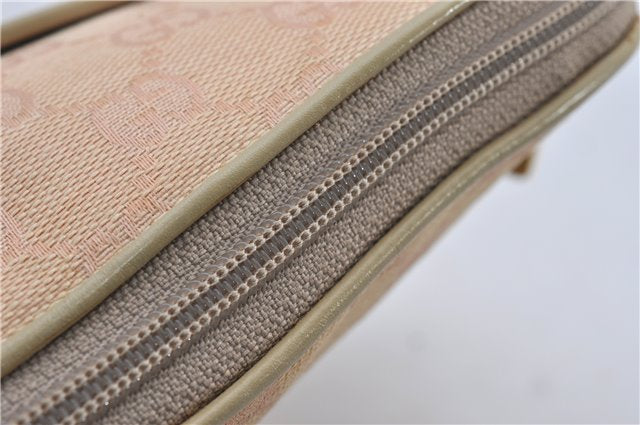 Authentic GUCCI Vintage 2Way Shoulder Clutch Bag GG Canvas Leather Pink 0912G