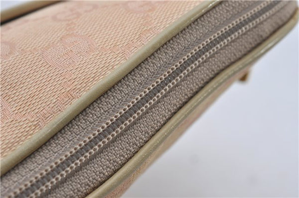 Authentic GUCCI Vintage 2Way Shoulder Clutch Bag GG Canvas Leather Pink 0912G
