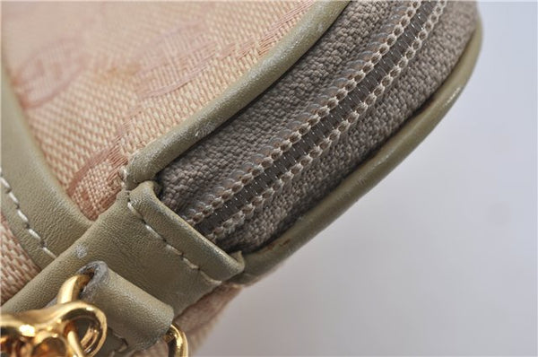 Authentic GUCCI Vintage 2Way Shoulder Clutch Bag GG Canvas Leather Pink 0912G