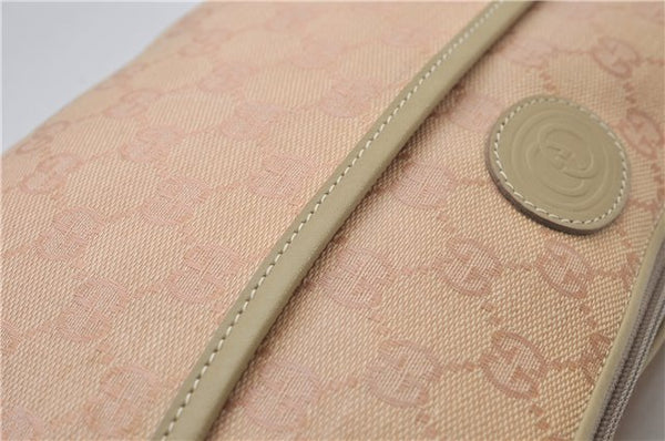 Authentic GUCCI Vintage 2Way Shoulder Clutch Bag GG Canvas Leather Pink 0912G