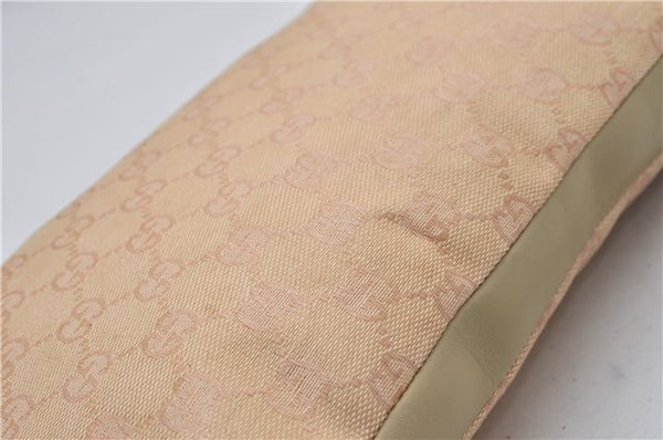 Authentic GUCCI Vintage 2Way Shoulder Clutch Bag GG Canvas Leather Pink 0912G