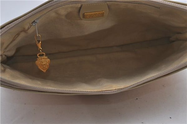 Authentic GUCCI Vintage 2Way Shoulder Clutch Bag GG Canvas Leather Pink 0912G