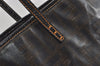 Authentic FENDI Vintage Zucca Shoulder Tote Bag PVC Enamel Brown 0914I