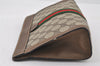Authentic GUCCI Web Sherry Line Clutch Hand Bag Purse GG PVC Leather Brown 0915I