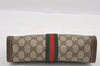 Authentic GUCCI Web Sherry Line Clutch Hand Bag Purse GG PVC Leather Brown 0915I